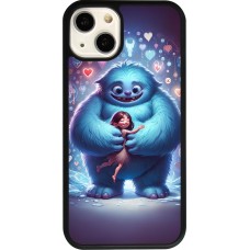 Coque iPhone 13 - Silicone rigide noir Valentine 2024 Fluffy Love