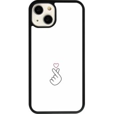 Coque iPhone 13 - Silicone rigide noir Valentine 2024 heart by Millennials