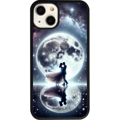 iPhone 13 Case Hülle - Silikon schwarz Valentin 2024 Liebe unter dem Mond