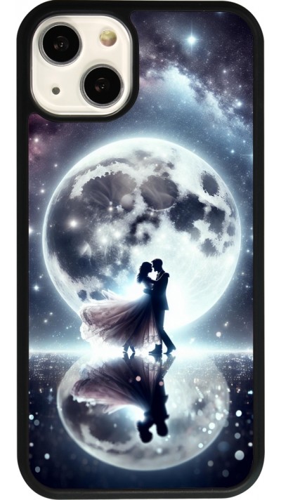 iPhone 13 Case Hülle - Silikon schwarz Valentin 2024 Liebe unter dem Mond