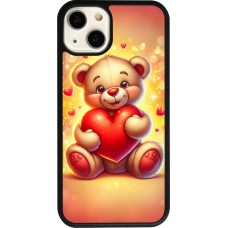 iPhone 13 Case Hülle - Silikon schwarz Valentin 2024 Teddy Liebe