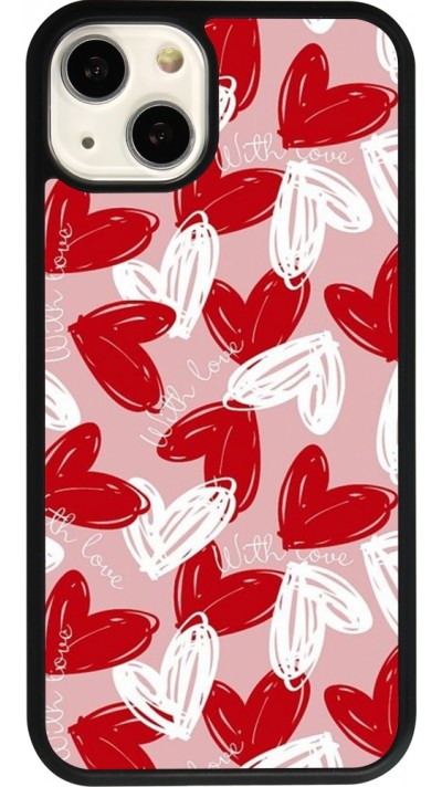 iPhone 13 Case Hülle - Silikon schwarz Valentine 2024 with love heart