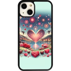 Coque iPhone 13 - Silicone rigide noir Valentine 2025 Chic