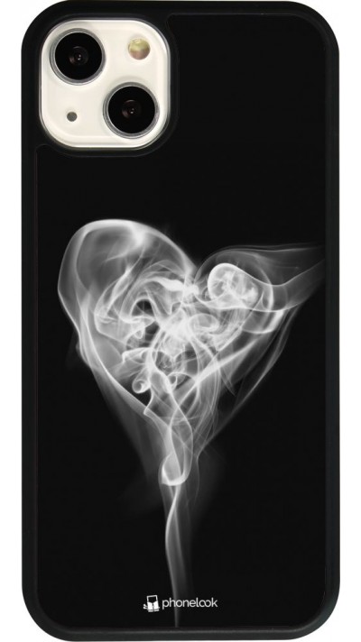 Coque iPhone 13 - Silicone rigide noir Valentine 2022 Black Smoke