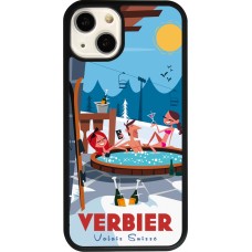 Coque iPhone 13 - Silicone rigide noir Verbier Mountain Jacuzzi