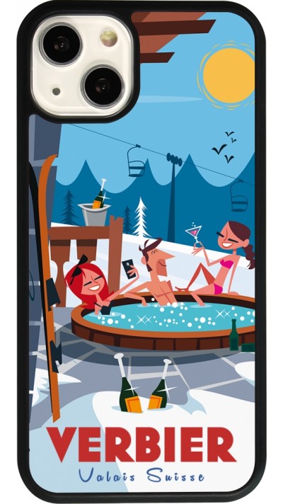 iPhone 13 Case Hülle - Silikon schwarz Verbier Mountain Jacuzzi