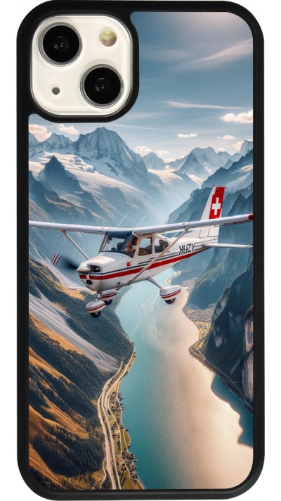 iPhone 13 Case Hülle - Silikon schwarz Schweizer Alpenflug