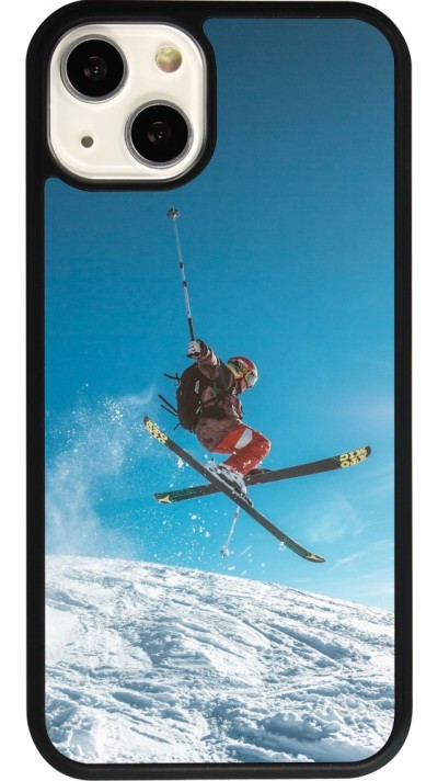 iPhone 13 Case Hülle - Silikon schwarz Winter 22 Ski Jump
