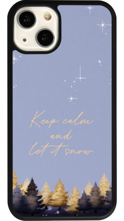 iPhone 13 Case Hülle - Silikon schwarz Winter 25 Winter illustration of trees