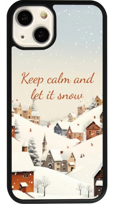 iPhone 13 Case Hülle - Silikon schwarz Winter 25 Winter Keep calm and let it snow