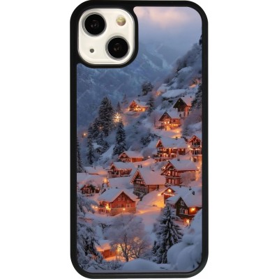 iPhone 13 Case Hülle - Silikon schwarz Winter 25 Winter snowy village
