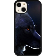 Coque iPhone 13 - Silicone rigide noir Wolf Shape