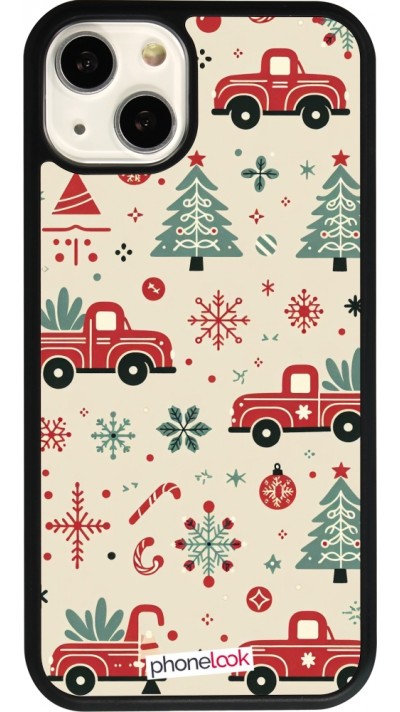 iPhone 13 Case Hülle - Silikon schwarz Weihnachten 2024 Lkw Tanne