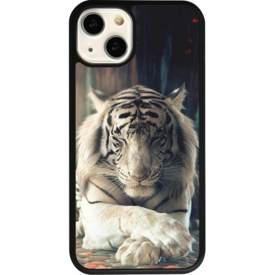 iPhone 13 Case Hülle - Silikon schwarz Zen Tiger