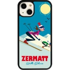 iPhone 13 Case Hülle - Silikon schwarz Zermatt Ski Downhill