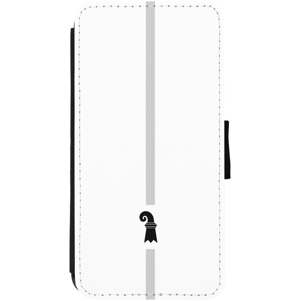 Coque iPhone 13 - Wallet noir Canton BS blanc