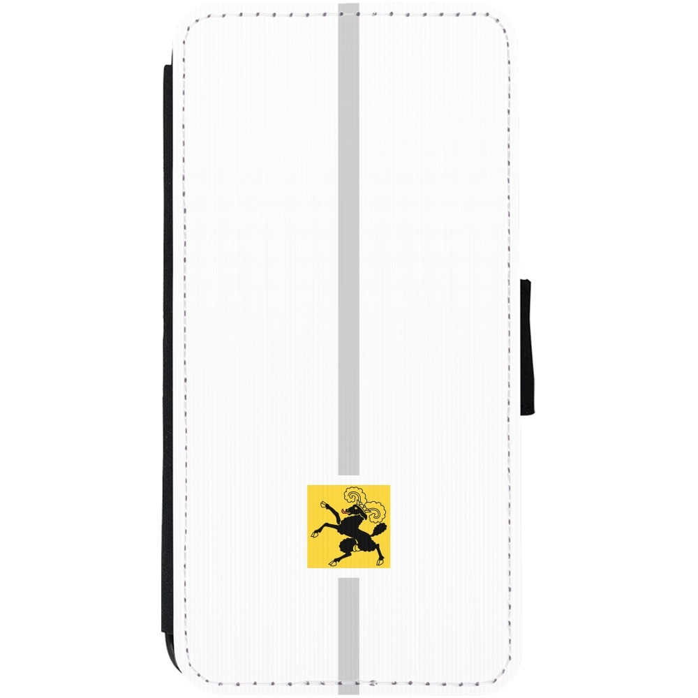 Coque iPhone 13 - Wallet noir Canton SH blanc