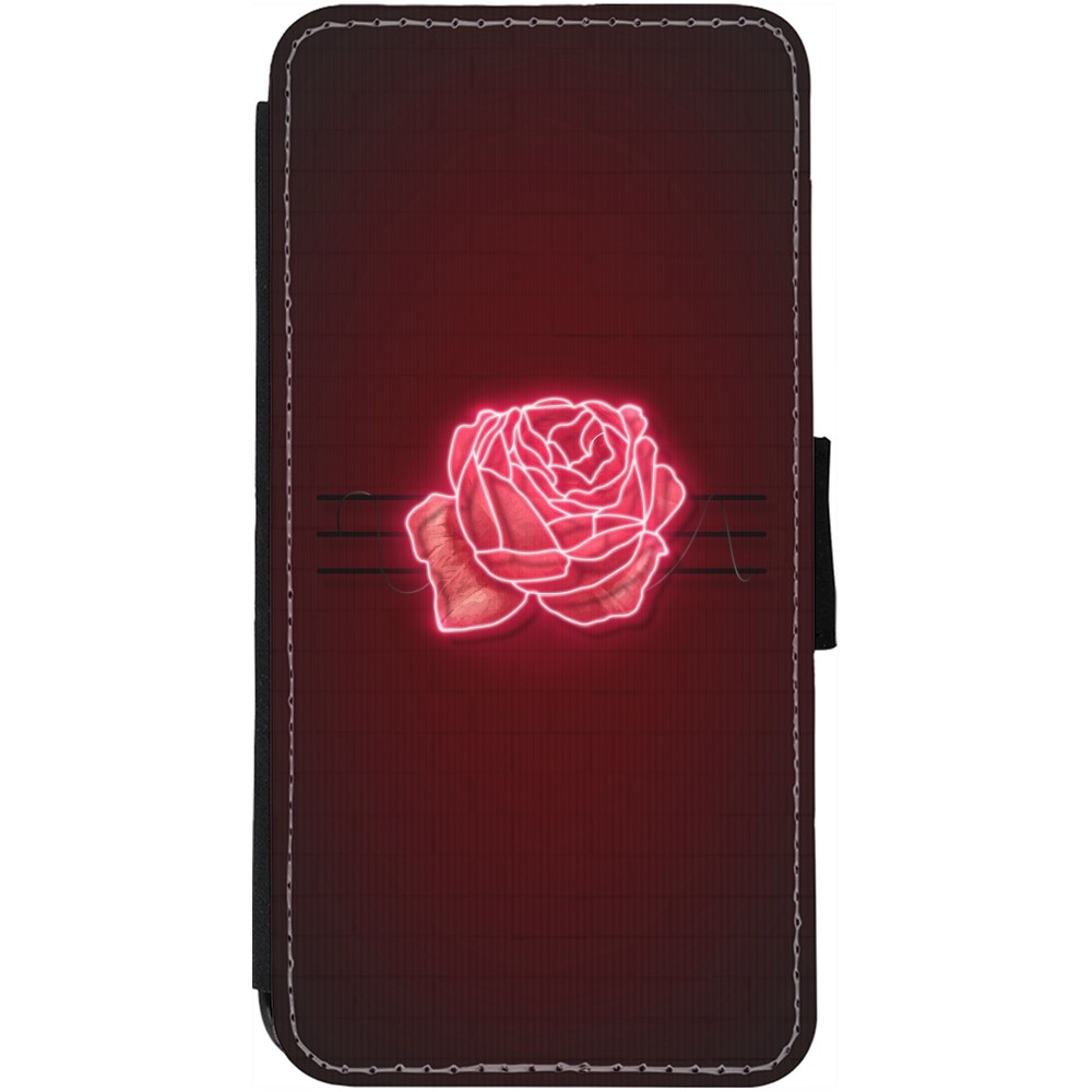 iPhone 13 Case Hülle - Wallet schwarz Spring 23 neon rose