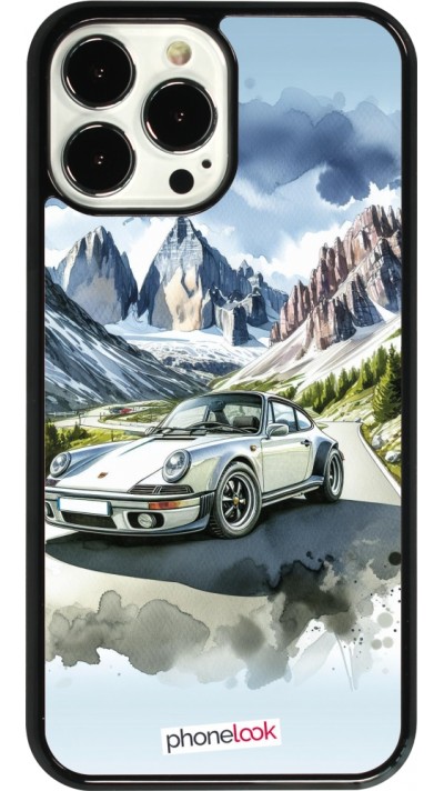 Coque iPhone 13 Pro Max - Porsche 911 Mountain Watercolor