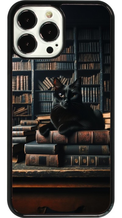 Coque iPhone 13 Pro Max - Chat livres sombres