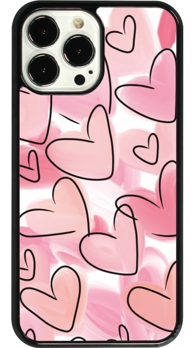 iPhone 13 Pro Max Case Hülle - Easter 2023 pink hearts