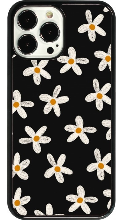 iPhone 13 Pro Max Case Hülle - Easter 2024 white on black flower