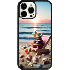 iPhone 13 Pro Max Case Hülle - Kackhaufen Emoji auf Liegestuhl
