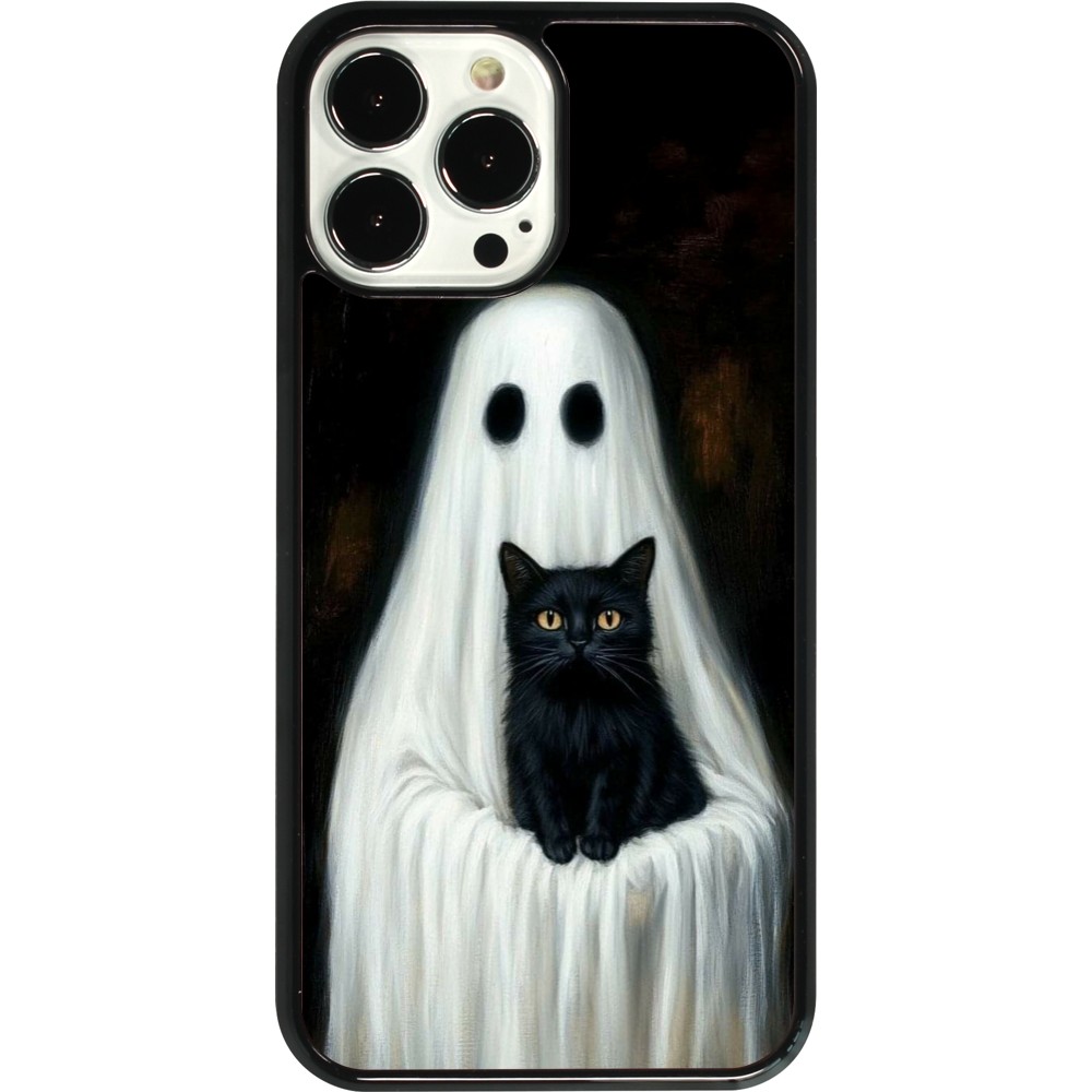 Coque iPhone 13 Pro Max - Halloween 2025 Ghost with black cat