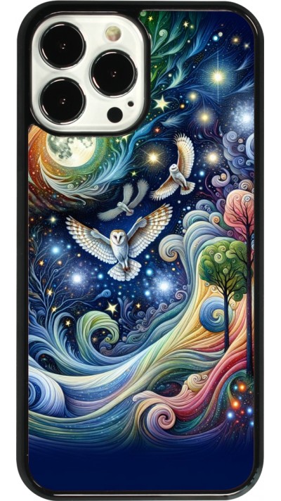 Coque iPhone 13 Pro Max - hibou volant floral
