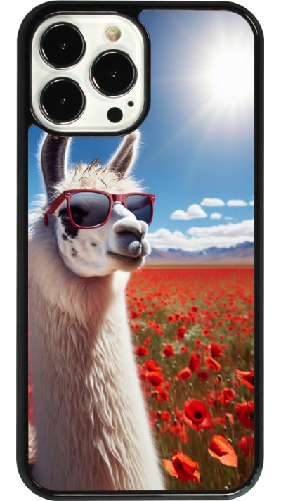 Coque iPhone 13 Pro Max - Lama Chic en Coquelicot