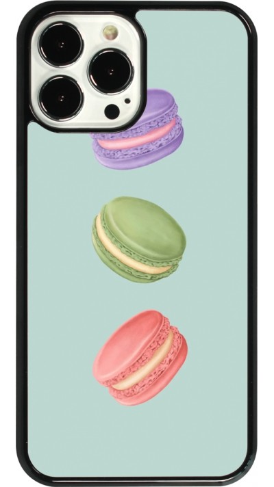 Coque iPhone 13 Pro Max - Macarons on green background