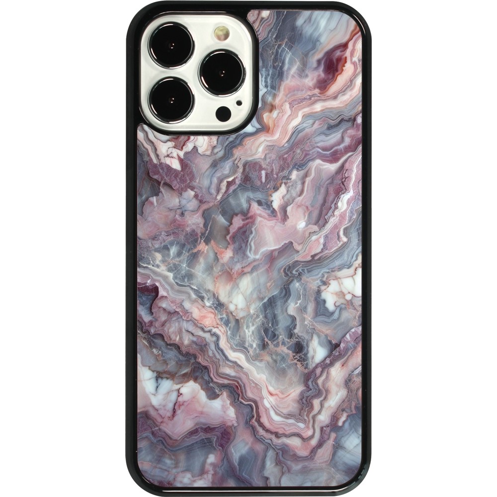 iPhone 13 Pro Max Case Hülle - Violetter silberner Marmor