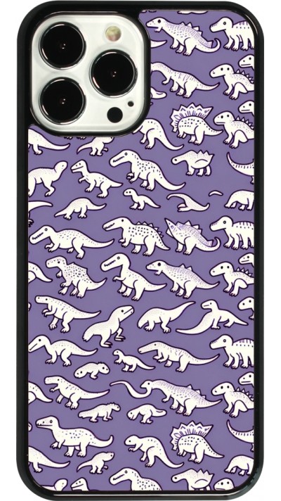 Coque iPhone 13 Pro Max - Mini dino pattern violet