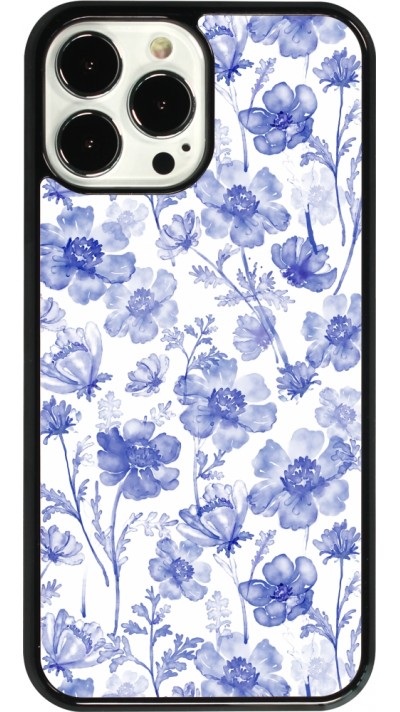 iPhone 13 Pro Max Case Hülle - Spring 23 watercolor blue flowers