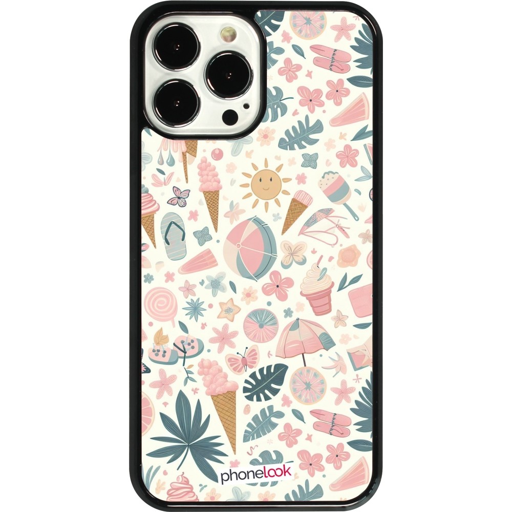 iPhone 13 Pro Max Case Hülle - Sommer Pink Muster
