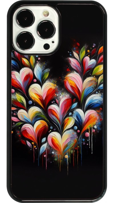 Coque iPhone 13 Pro Max - Valentine 2024 Coeur Noir Abstrait