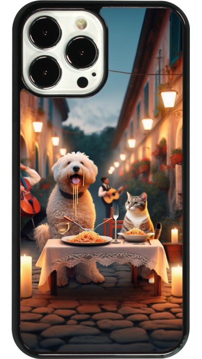 Coque iPhone 13 Pro Max - Valentine 2024 Dog & Cat Candlelight