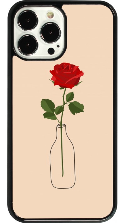 Coque iPhone 13 Pro Max - Valentine 2023 single rose in a bottle