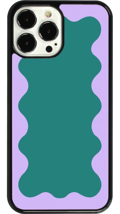 iPhone 13 Pro Max Case Hülle - Wavy Rectangle Green Purple