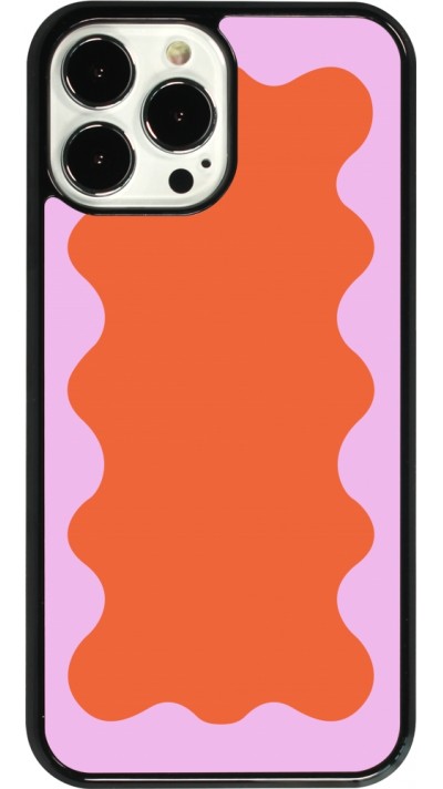 iPhone 13 Pro Max Case Hülle - Wavy Rectangle Orange Pink