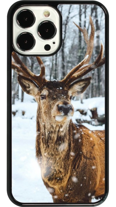 Coque iPhone 13 Pro Max - Winter 22 Cerf sous la neige