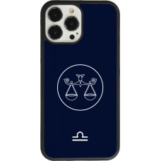 Coque iPhone 13 Pro Max - Silicone rigide noir Astrologie Balance