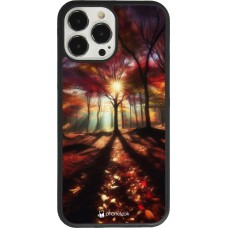 iPhone 13 Pro Max Case Hülle - Silikon schwarz Herbstlicher goldener Glanz
