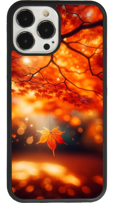 iPhone 13 Pro Max Case Hülle - Silikon schwarz Herbst Magisch Orange