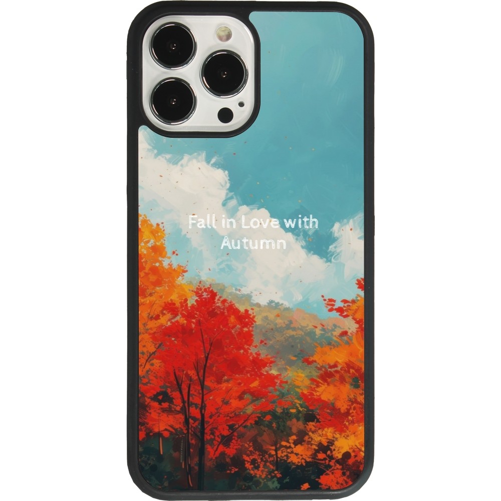 iPhone 13 Pro Max Case Hülle - Silikon schwarz Autumn 25 Fall in love