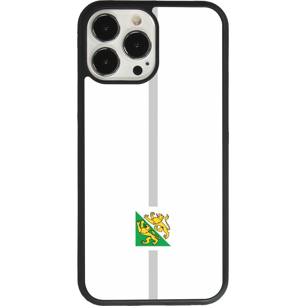 Coque iPhone 13 Pro Max - Silicone rigide noir Canton TG blanc