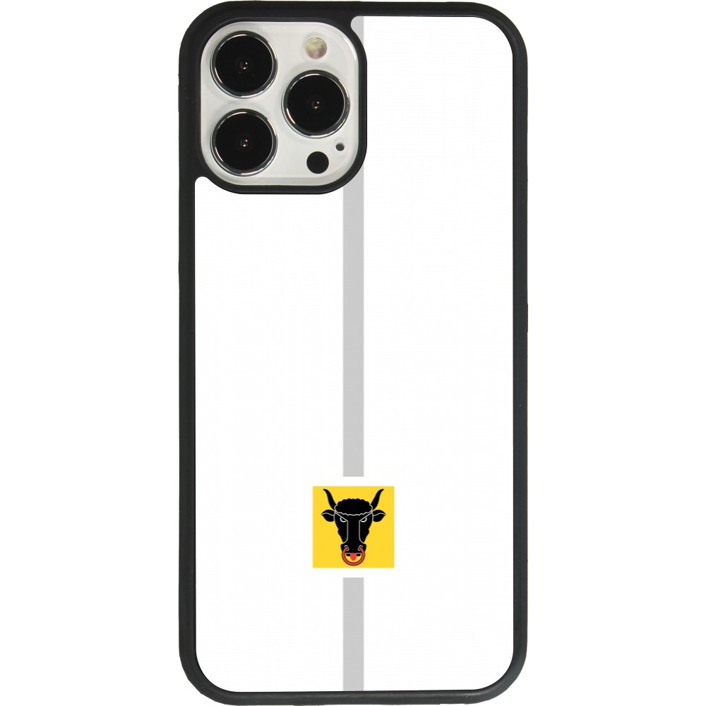 Coque iPhone 13 Pro Max - Silicone rigide noir Canton UR blanc