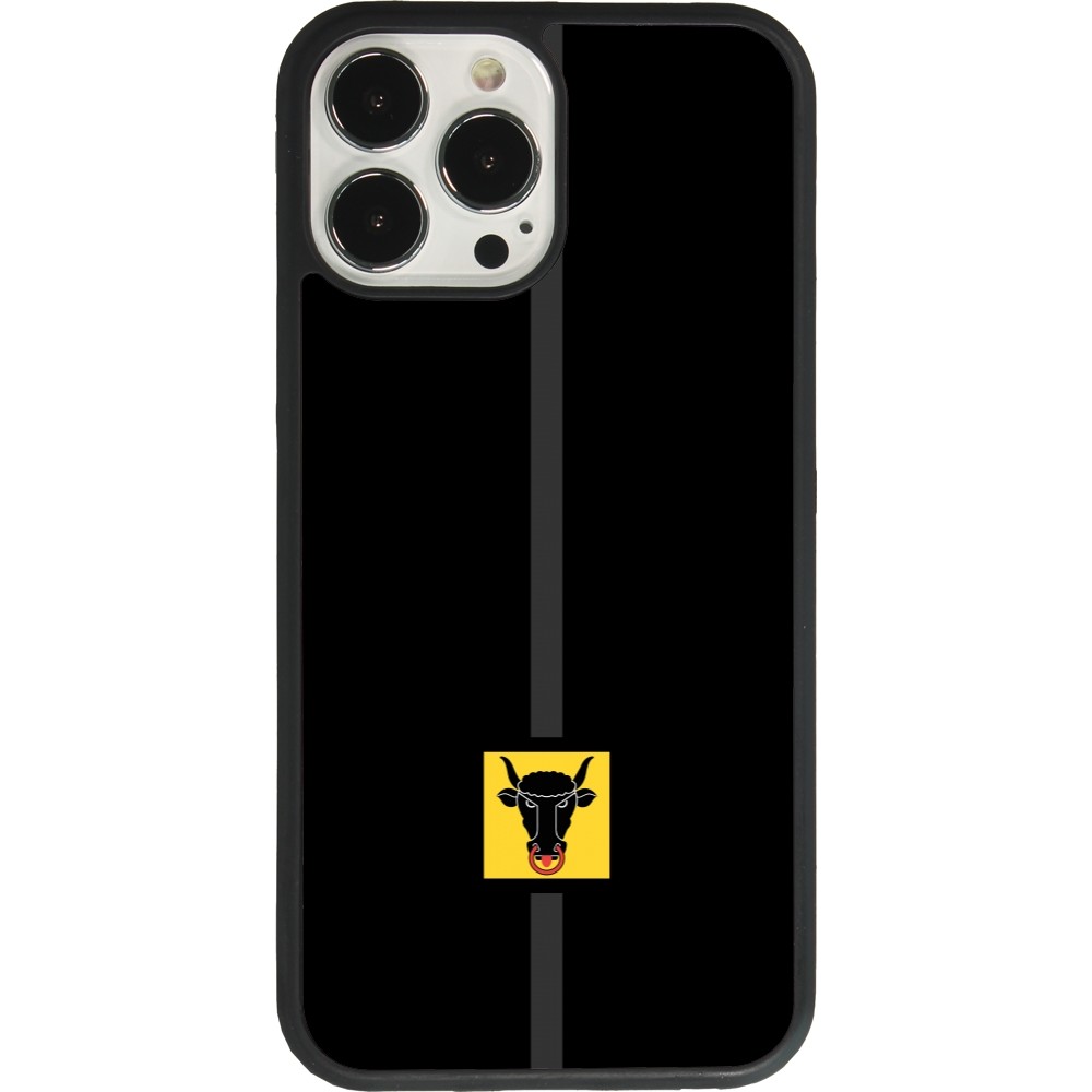 Coque iPhone 13 Pro Max - Silicone rigide noir Canton UR noir