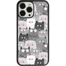 iPhone 13 Pro Max Case Hülle - Silikon schwarz Katzenschwärme