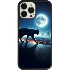 iPhone 13 Pro Max Case Hülle - Silikon schwarz Schwarze Katze unter dem Vollmond